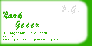 mark geier business card